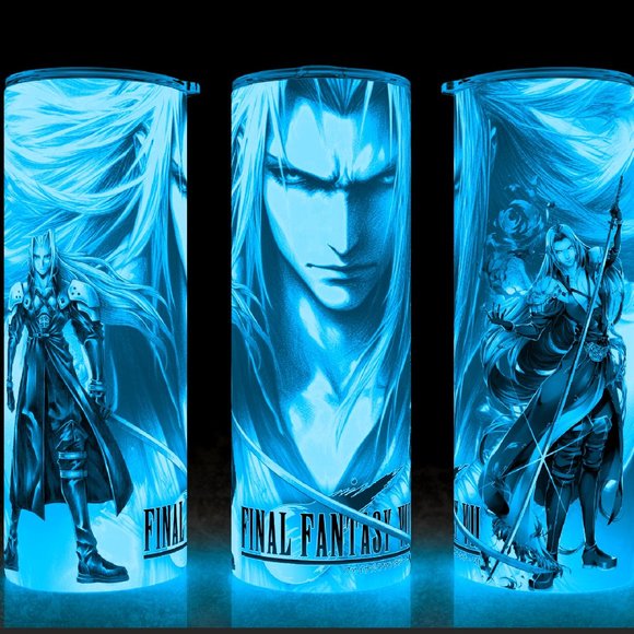Glow Final Fantasy 7 Sephiroth One Winged Angel Gamer Cup Mug Tumbler - Picture 1 of 4